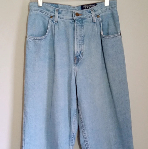 Eddie Bauer Denim - Eddie Bauer Vintage pleated high rise tapered jeans women size 10